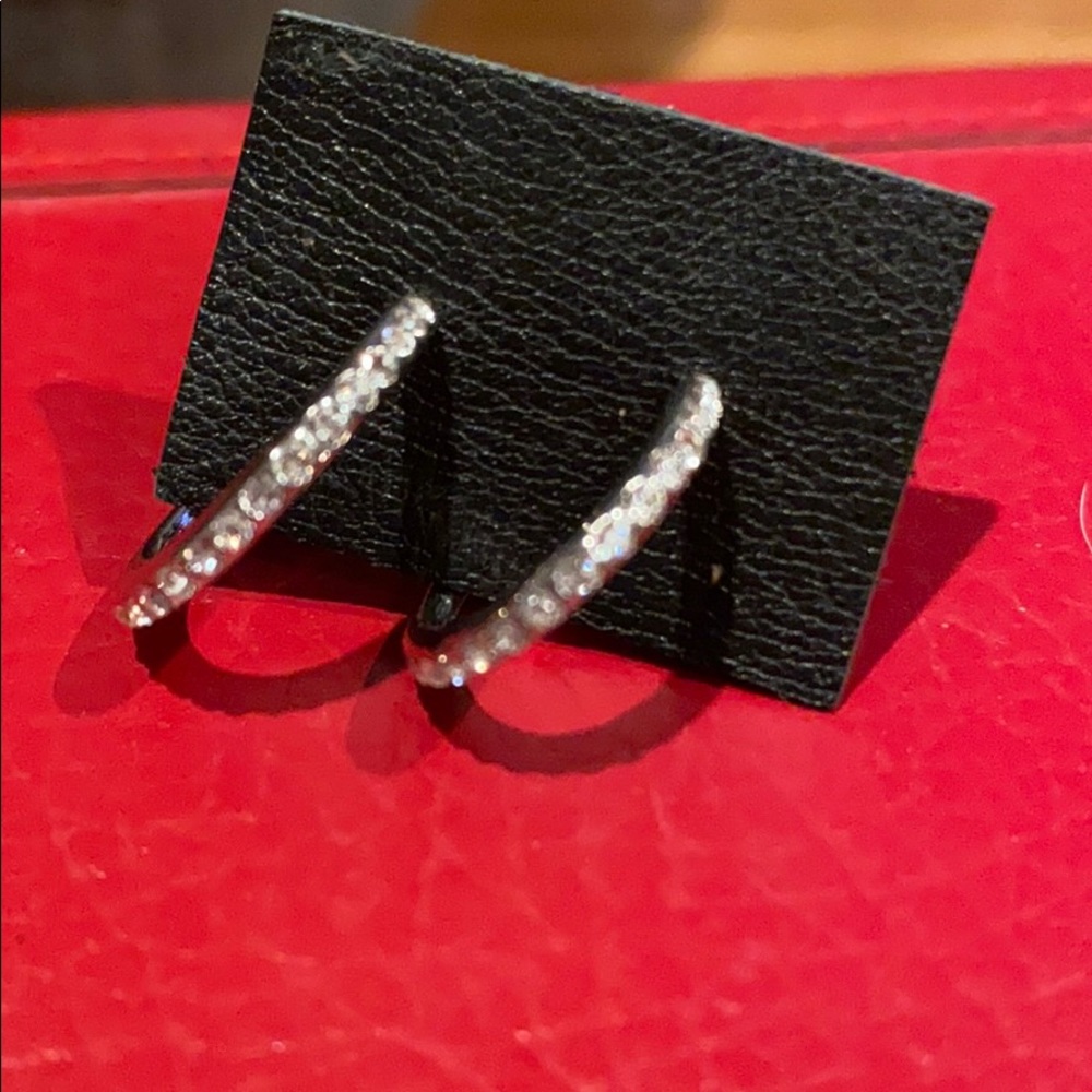 Diamond hoop earring studs